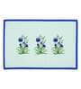 Floral (12x18) White & Blue Poly Cotton (Set of 6) Table Linen Set