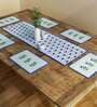 Freesia Floral (12x18) Blue & White Poly Cotton (Set of 6) Table Linen Set