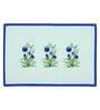 Freesia Floral (12x18) Blue & White Poly Cotton (Set of 6) Table Linen Set