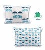 Blue Polycotton Floral 12x18 inches Cushion Covers (Pack of 2)