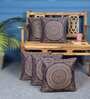 Blue Traditional Poly Cotton 16 x 16 Inches Cushion Covers (Set of 5)