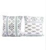 Blue Polycotton Floral 16x16 inches Cushion Covers (Pack of 5)