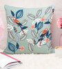 Blue Polycotton Floral 24x24 inches Cushion Covers (Pack of 2)
