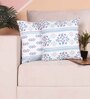 Blue Polycotton Floral 24x24 inches Cushion Covers (Pack of 2)