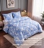 Blue Polycotton Floral 300 GSM 4pcs Comforter Set