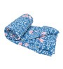 Blue Polycotton Floral 300 GSM Single Bed Reversible Quilted Comforter