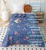 Blue Polycotton Floral 300 GSM Single Bed Reversible Quilted Comforter