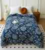 Blue Polycotton Floral 300 Gsm Soft Quilted Double Bed Comforter