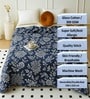 Blue Polycotton Floral 300 Gsm Soft Quilted Double Bed Comforter