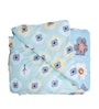 Blue Polycotton Floral 350 GSM Double Bed Reversible Quilted Comforter
