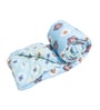 Blue Polycotton Floral 350 GSM Single Bed Reversible Quilted Comforter
