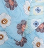 Blue Polycotton Floral 350 GSM Single Bed Reversible Quilted Comforter
