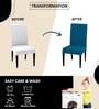 Blue Polycotton Solid 14x18 Inches Chair Covers (Pack of 6)