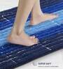 Blue Polyester 24X16 Inches Anti-Skid  Bath Mat