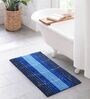 Blue Polyester 24X16 Inches Anti-Skid  Bath Mat