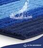 Blue Polyester 24X16 Inches Anti-Skid  Bath Mat