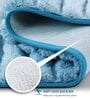Blue Polyester 24X16 Inches Anti-Skid  Bath Mat