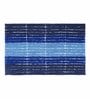 Blue Polyester 32X20 Inches Anti-Skid  Bath Mat