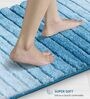 Blue Polyester 32X20 Inches Anti-Skid  Bath Mat