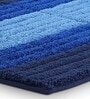 Blue Polyester 32X20 Inches Anti-Skid  Bath Mat