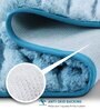Blue Polyester 32X20 Inches Anti-Skid  Bath Mat
