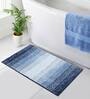 Blue Polyester 32X20 Inches Anti-Skid  Bath Mat
