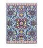 Blue Persian Polyester 5 ft x 7 ft Machine Made Carpet