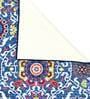 Blue Persian Polyester 5 ft x 7 ft Machine Made Carpet
