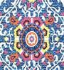 Blue Persian Polyester 5 ft x 7 ft Machine Made Carpet