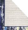 Blue Polyester 24 x 60 Inches Machine Made Floor Runner