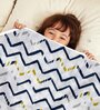 Blue Polyester Abstract 120 GSM Single Kids Comforter