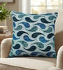 Blue Polyester Abstract 16x16 inches Cushion Cover