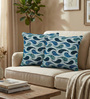 Blue Polyester Abstract 16x16 inches Cushion Covers Set of 2
