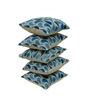 Blue Polyester Abstract 16x16 inches Cushion Covers Set of 5