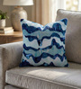 Blue Polyester Abstract 18x18 inches Cushion Cover