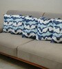 Blue Polyester Abstract 20x20 inches Cushion Covers Set of 5