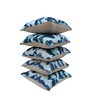 Blue Polyester Abstract 20x20 inches Cushion Covers Set of 5