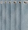 Blue Polyester Abstract 5ft Room Darkening Eyelet Window Curtains (2 Pc)