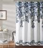 Blue Shower Polyester 6 Ft Semisheer Eyelet Shower Curtain