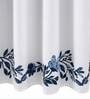 Blue Shower Polyester 6 Ft Semisheer Eyelet Shower Curtain