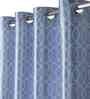 Blue Polyester Abstract 7ft Blackout Eyelet Door Curtains