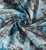 Blue Polyester Floral 7ft Semisheer Eyelet 2 Pc Door Curtains