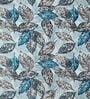 Blue Polyester Floral 7ft Semisheer Eyelet 2 Pc Door Curtains