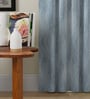 Blue Polyester Abstract 7ft Room Darkening Eyelet Door Curtains (2 Pc)