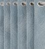Blue Polyester Abstract 7ft Room Darkening Eyelet Door Curtains (2 Pc)