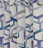 Blue Polyester Abstract 9ft Room Darkening Eyelet Long Door Curtains (2 Pc)