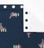 Blue Abstract Polyester 7 Ft Light Filtering Eyelet Door Curtains (Set of 2)