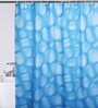 Blue Shower Polyester 6 Ft Blackout Eyelet Shower Curtain