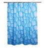 Blue Shower Polyester 6 Ft Blackout Eyelet Shower Curtain