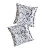 Blue Floral Polyester Blend 24 x 24 Inches Cushion Covers (Set of 2)